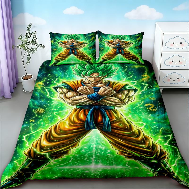 Set copripiumino anime Dragon Ball Set biancheria da letto cartone animato Goku coperta per bambini dimensioni Queen King per camera da letto decorazione della casa