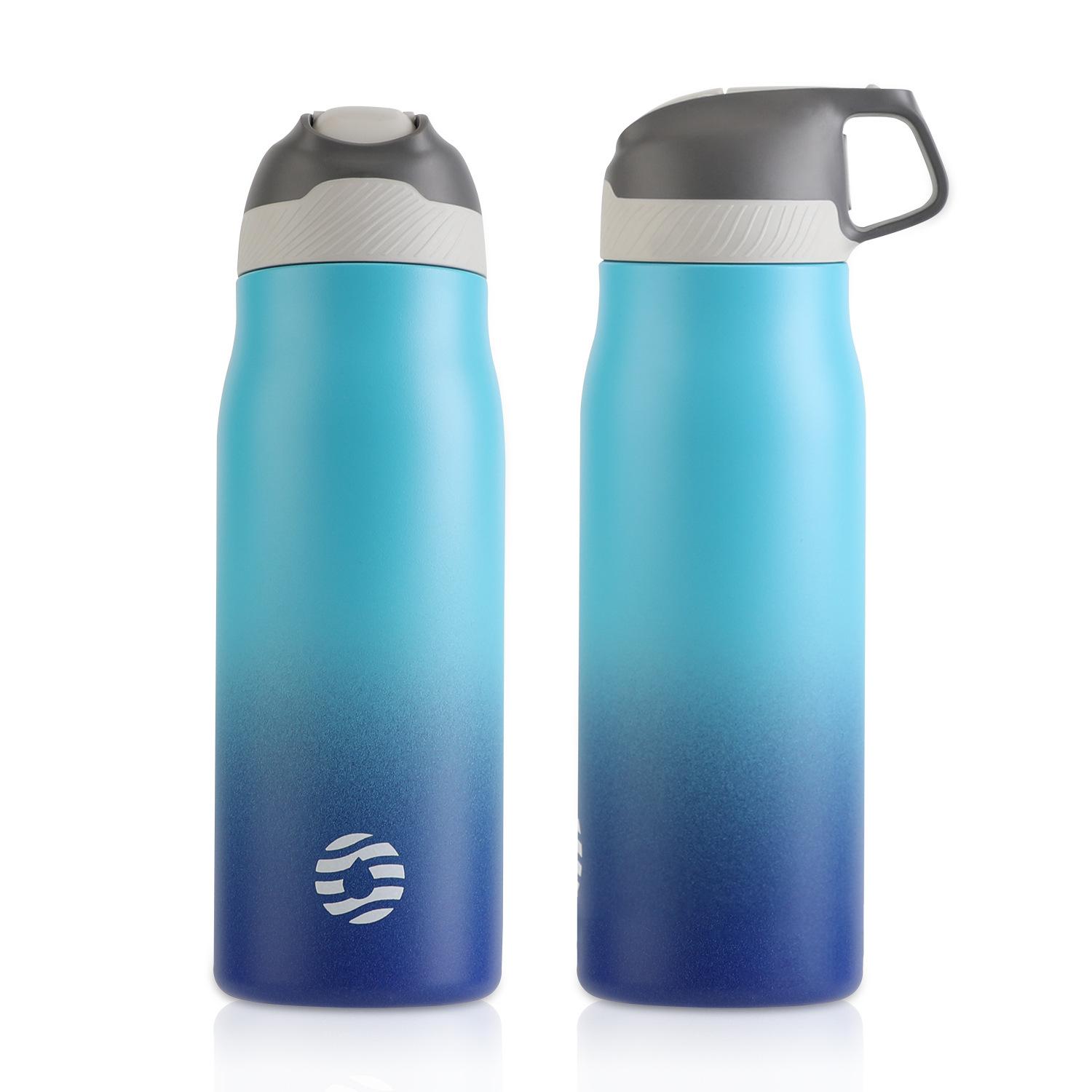 

Модная соломенная чашка из нержавеющей стали 304, удобная вакуумная чашка для занятий спортом на открытом воздухе, студенческая богиня 550ml синий