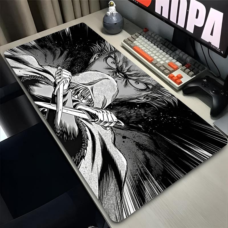 Beliebte Anime Mauspads PC Computer Gaming Zubehör Vinland Saga Große Schreibtischunterlage Naturgummi Mauspads Gamer Tastaturmatte