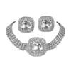 Luxury Rhinestone Necklace & Earrings Set for Women - Perfect Bridal Wedding Jewelry
