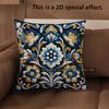 2D Floral Embroidered Pattern Decorative Cushion Covers Pattern Cushion Cover Suitable For Sofa Bedroom Car Pillow Cover