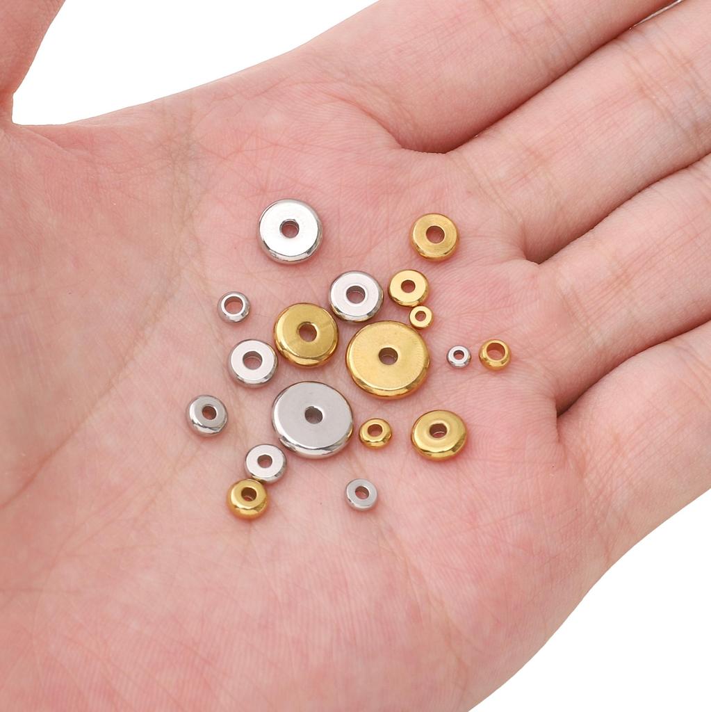 5-100 Piezas Acero Inoxidable Espaciadores Circulares Planos Para Pulsera DIY Collar Accesorios para Hacer Joyería