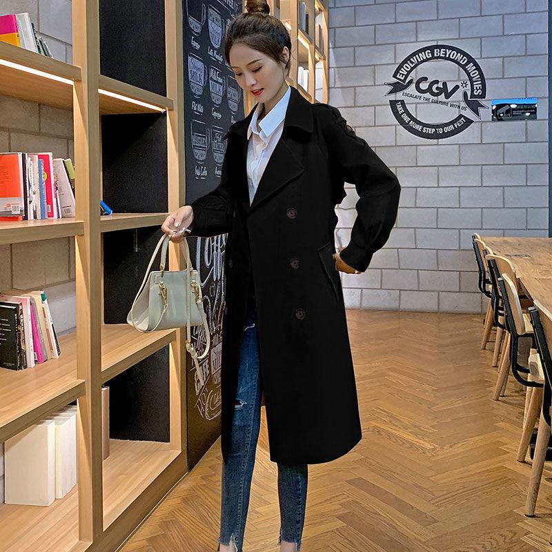 Damen Herbst Midilanger Trenchcoat - 2025 Schlankmachende Überknie-Übergröße Jacke