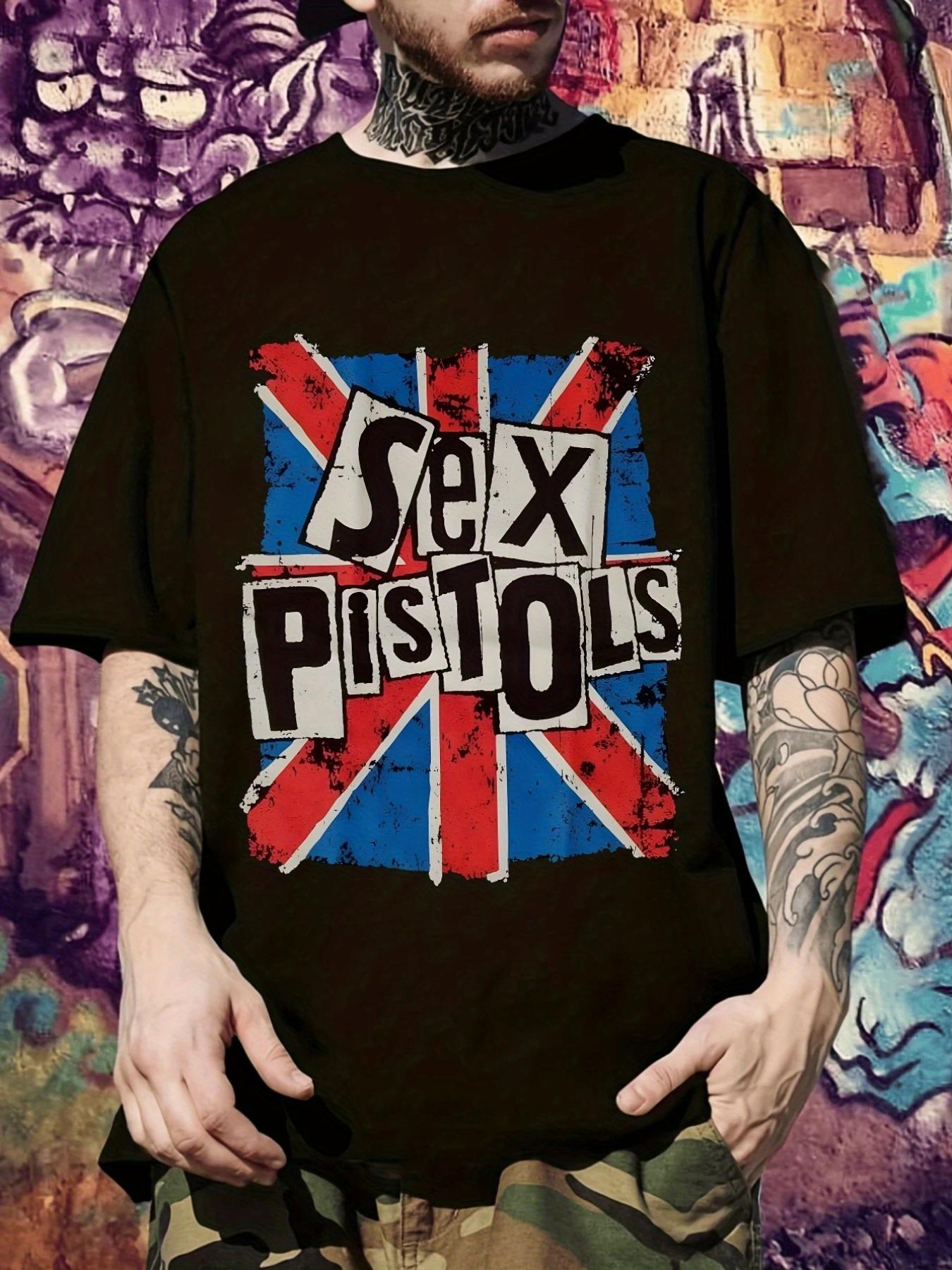 Sex Pistols Punk Rock Print Fashion Trendy Short Sleeve T-shirt M