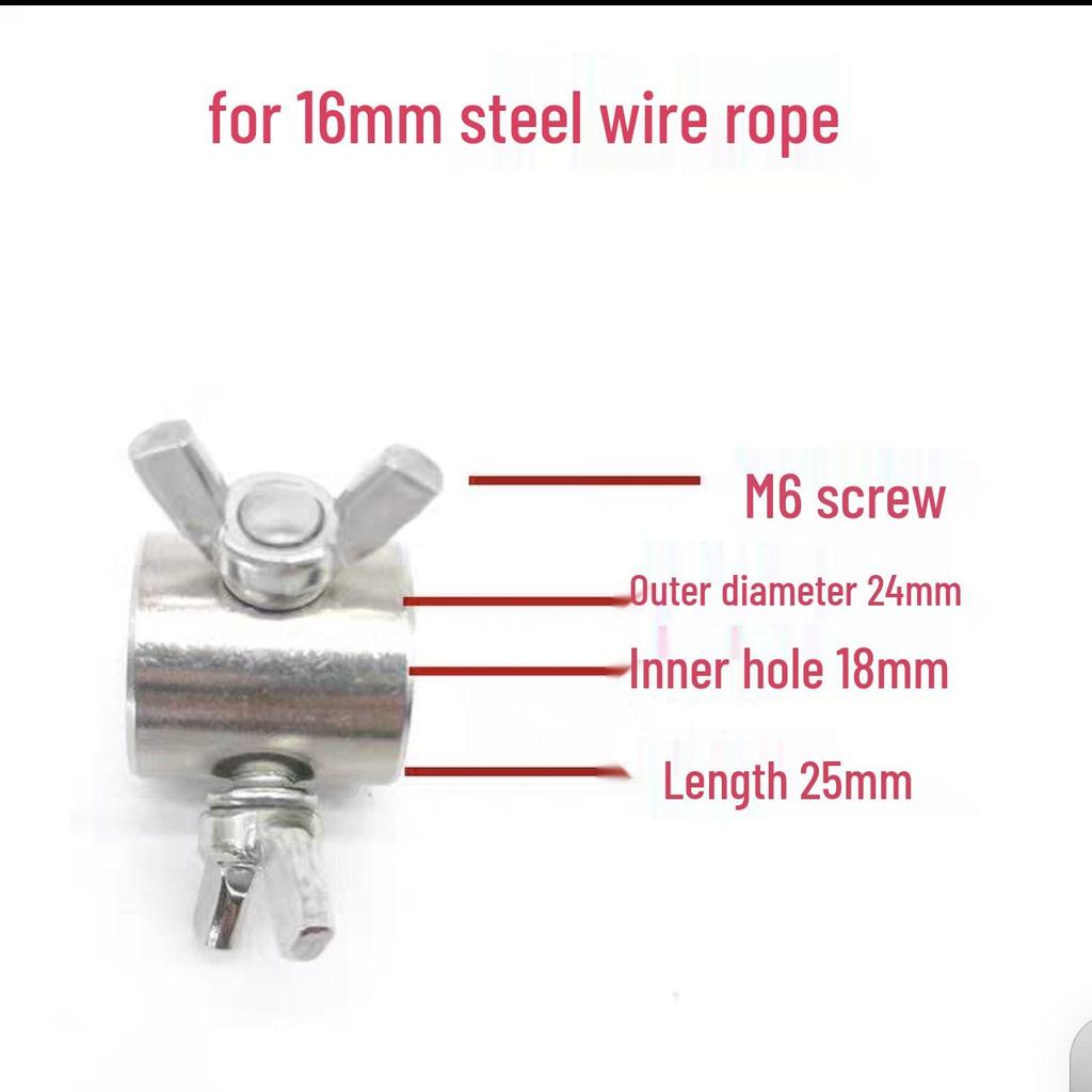 304 Stainless Steel Wire Rope Butterfly Buckle Clip, Single/Double Strand Locking Clip, Hand-Tightening Round Hole Card Head.