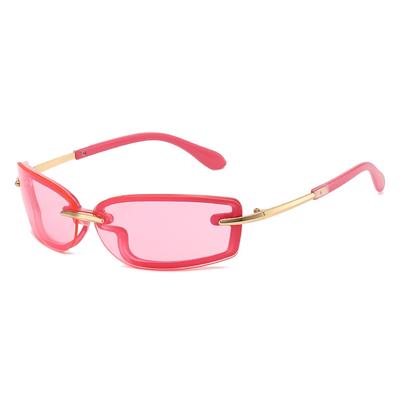 New Luxury Frameless Candy Color Square Sunglasses Y2K Retro Punk Anti UV400 Street Fashion Women Men Sun Glasses