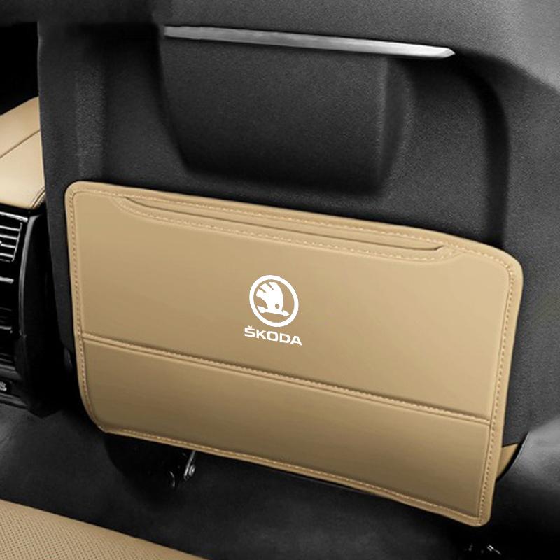 BATG1 1PCS Car Seat Backrest Protector Cover for Skoda Octavia A2 A7 Kodiaq Enyaq iV Kamiq Superb Fabia Rapid Karoq Auto Accessories