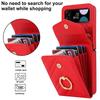 Lanyard Leather Wallet Card Phone Case for Samsung Galaxy Z Flip 7 6 5 4 3 Flip6 Flip5 Flip4 Flip3 Crossbody Ring Holder Cover