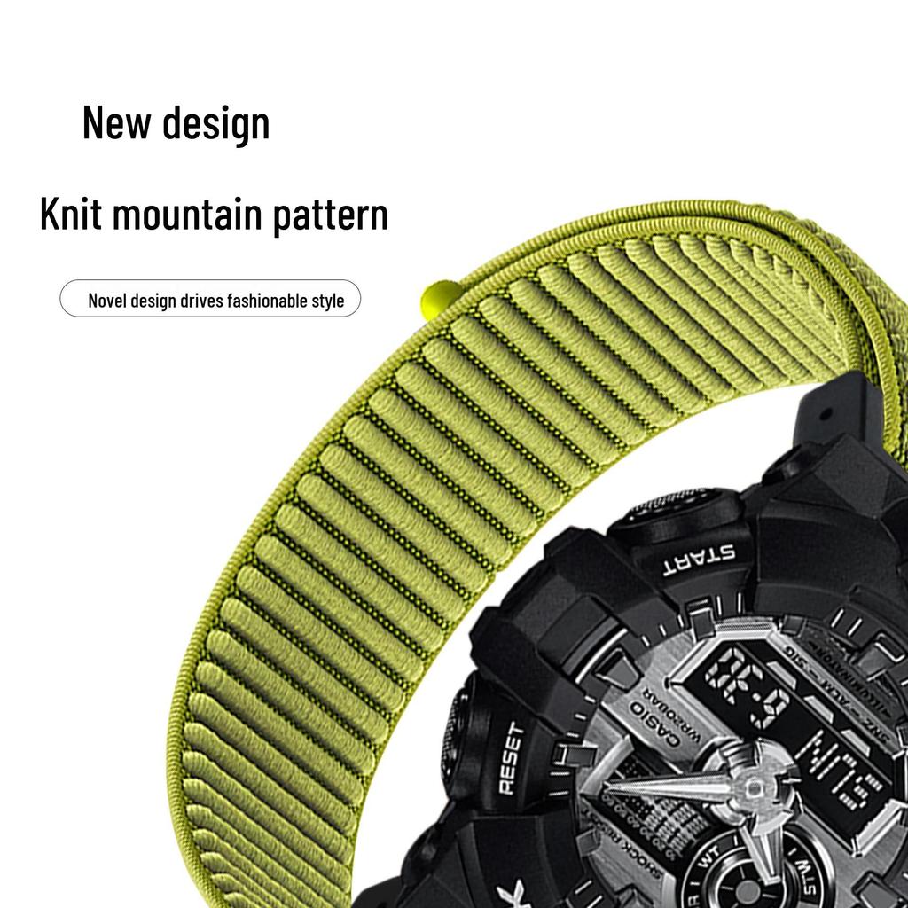 Breathable Woven Watch Band for Casio DW5600, GA2100, GA900 Men's Sports Models.