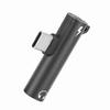 2Pcs 2 in 1 TypeC to 3.5mm Assist Audio Cable Charger Headset Distributor Adapter(noire )