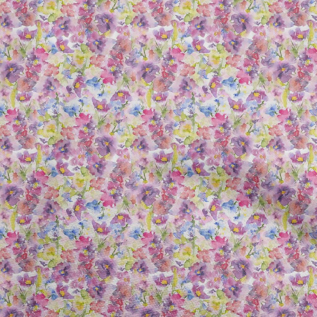 oneOone Cotton Poplin Blue Fabric Abstract Floral Sewing Fabric By The Yard Printed Diy Clothing Sewing Supplies 42 Inch