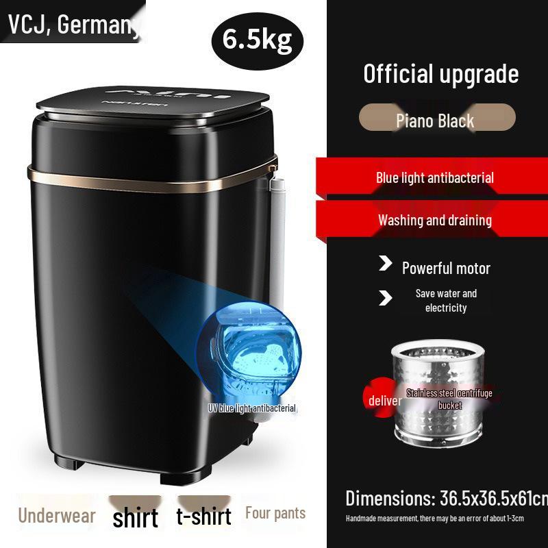 Compact Semi-Automatic Mini Washing Machine with Blue Light and Spin Function