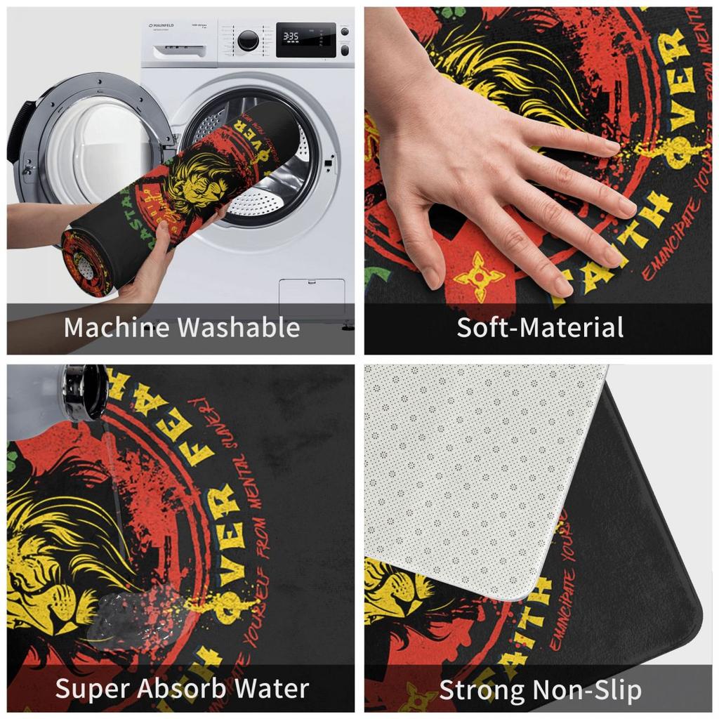 Leeuw van Juda Rasta Jamaicaans Reggae Antislip Deurmat Vloermat Duurzaam Tapijt Vloerkleed voor Keuken Entree Huis Balkon Voetmat Mat