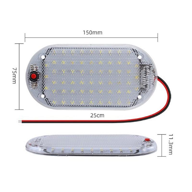 

12-85 В RV 48/60 светодиодная панельная лампа для салона автомобиля, потолочный купол, белый свет, лампа для чтения для автодомов RV 15x7,5 см
