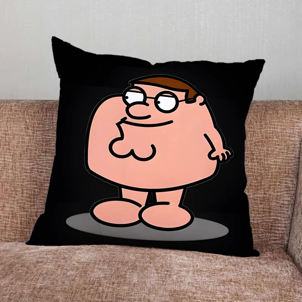 

F-Family Funny Guy Pillow Case for Home Bedroom Car Office Decoration Living Room Sofa Cushion Cover Suitable 18x18Inch