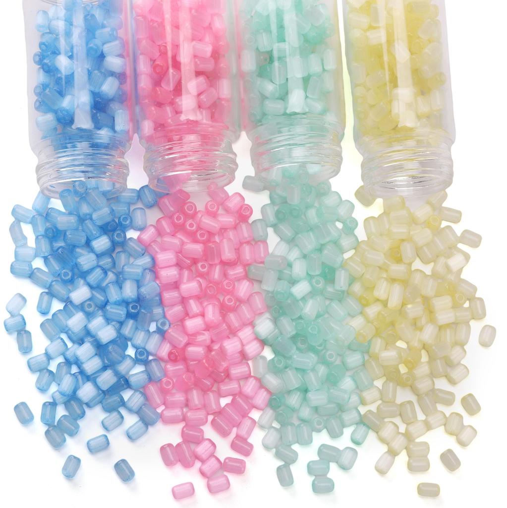 60Pcs Glass Seed Beads Cat Eye Jujube Shaped Beads DIY Bracelet Necklace For Jewelry Making Accessories