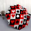 1pc Playing Cards Symbols Automatic Open/close Umbrella, 8-Rib Sturdy Structure, Auto Folding/Opening, Portable Travel Umbrella for Women176