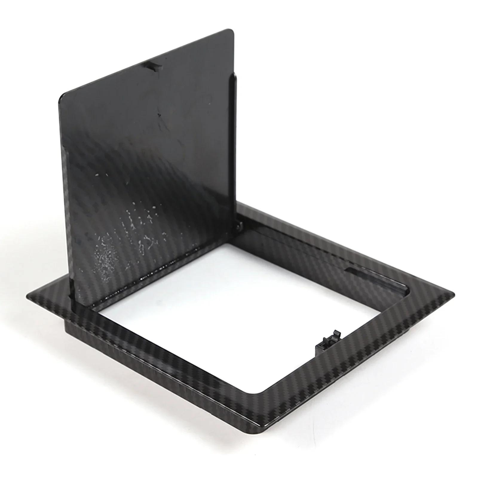 

For Toyota Tundra -24 ABS Matte Black Car Armrest Box Storage Box Opening and Closing Cover Sticker Car Interior Accessories Carbon Fiber