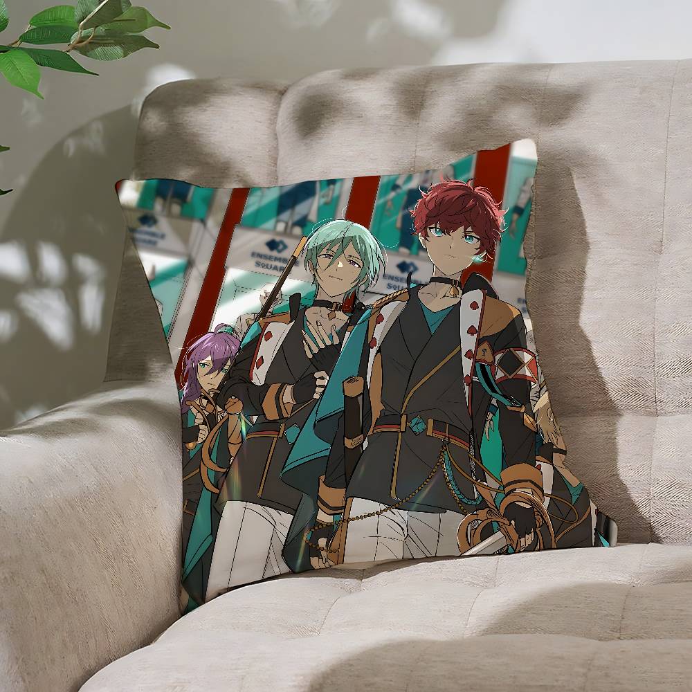 Ensemble Stars Pillow Case Throw Pillow Cover Nordic Vintage Style Cushion Covers Home Living Room Sofa Couch Seat Decor