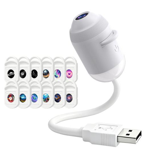 Huaqianguhh USB Projektorlampe, Sternenhimmel Nachtlicht mit klarem Bild und einstellbarer Helligkeit, Touch-Steuerung 2-in-1 Stern für Zuhause und Reisen
