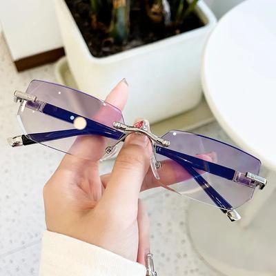 Lesebrille für Herren Anti-Blaulicht Presbyopie Brille HD-Linse Damen Klassische randlose Brille Dioptrien +1,0 bis +4,0