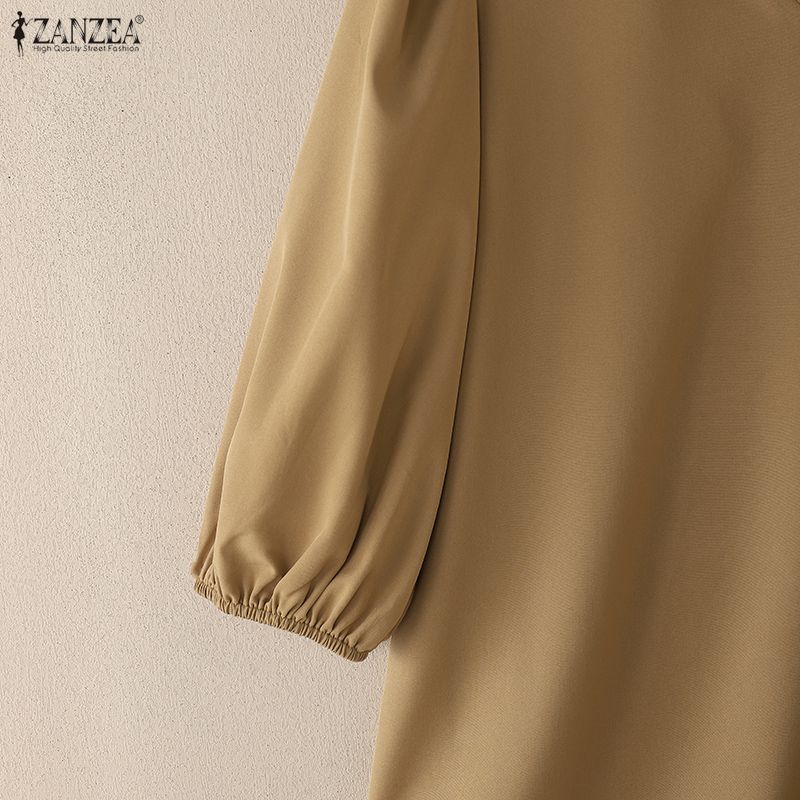 ZANZEA Women Casual V-Neck 3/4 Sleeve Loose Blouse