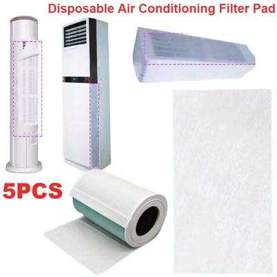 5 Peças/Pacote Filtro de Ar Condicionado Descartável Universal Folha de Filtro de Entrada de Ar Condicionado Retangular Branca