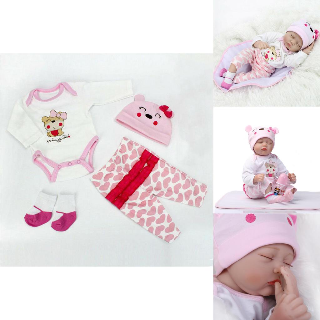 Cuddly 22" Reborn Gift Baby Dolls Made From Safe Silicone Vinyl And Cloth Material