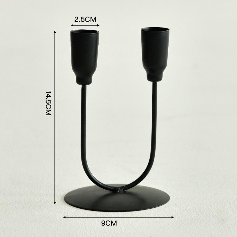 Ironwork U-shaped Double-ended Metal Candlestick Dining Table Candles Utensils Decorative Ornaments