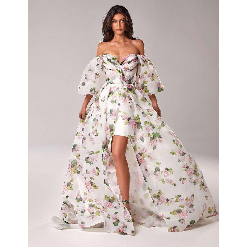 

25 Модный топ-труба Сексуальное длинное вечернее платье Модные бретели Чувственный разрез Элегантное платье Платье White S