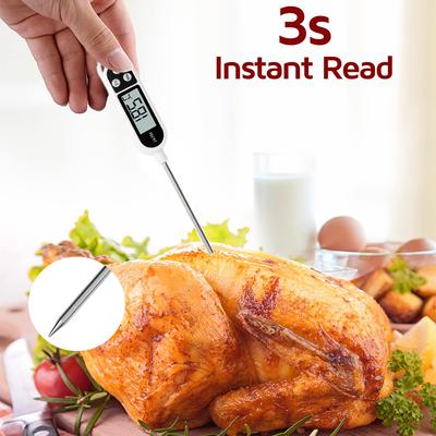 Food Thermometer Digital Real-Time Reading Meat and Beverage Thermometer with LCD Display and Probe Electronic Kitchen Thermomet