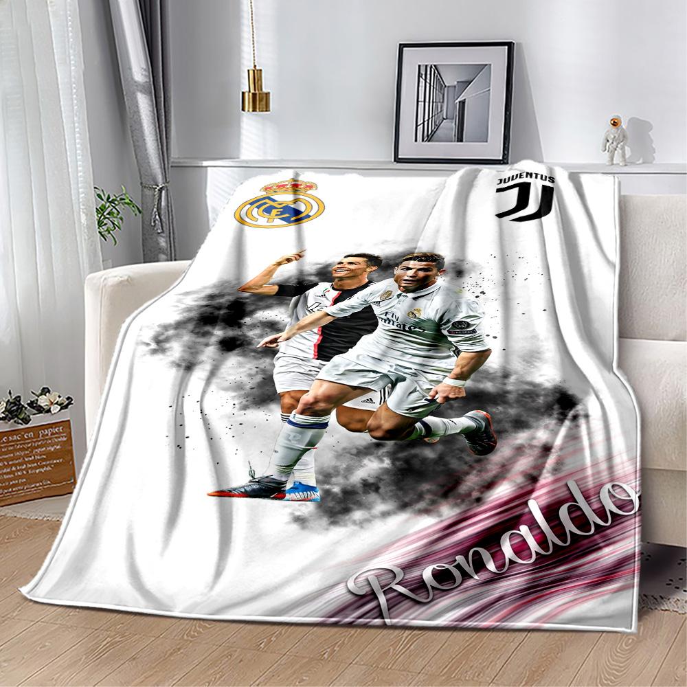 Football Legend Celebration Blanket Soft Warm Cozy Perfect for Chair Picnics Seaside All-Season Use Modern Style