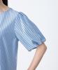 AC by Alpha Cubic Striped Jacquard Blue Blouse, Women's, 353803,