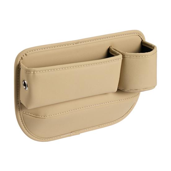 Car Seat Gap Filler Anti-slip Waterproof Storage Box Scratch-Resistant Faux Leather Car Seat Gap Organizer for Phones Cups