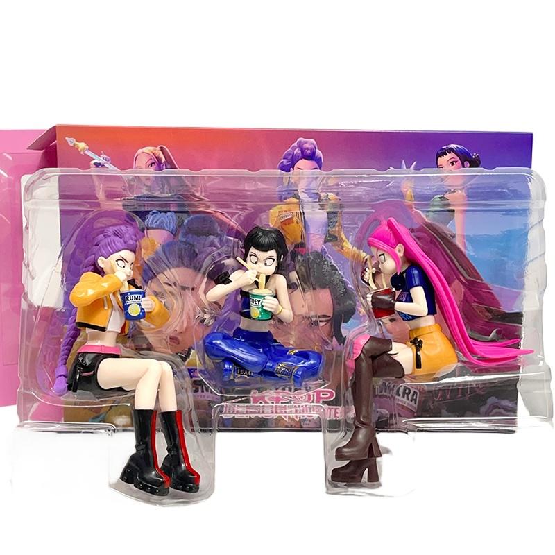 Anime Kpop Dämon Druck Nudeln Figur Schreibtisch Dekoration Modell Spielzeug für Gamer Cartoon Sammler