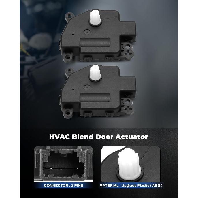 LUJUNTEC 2PCS Blend Door Actuator Replaces 604-021 Replacement For 2007-2011 for Chrysler 2007-2011 for Dodge 2010-2016 for Jeep, Air Door Actuator,