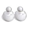 Yhpup 2026 Stainless Steel Hammer Metal Geometric Earrings Tarnish Resistant Popular Daily Statement Jewelry Accessories