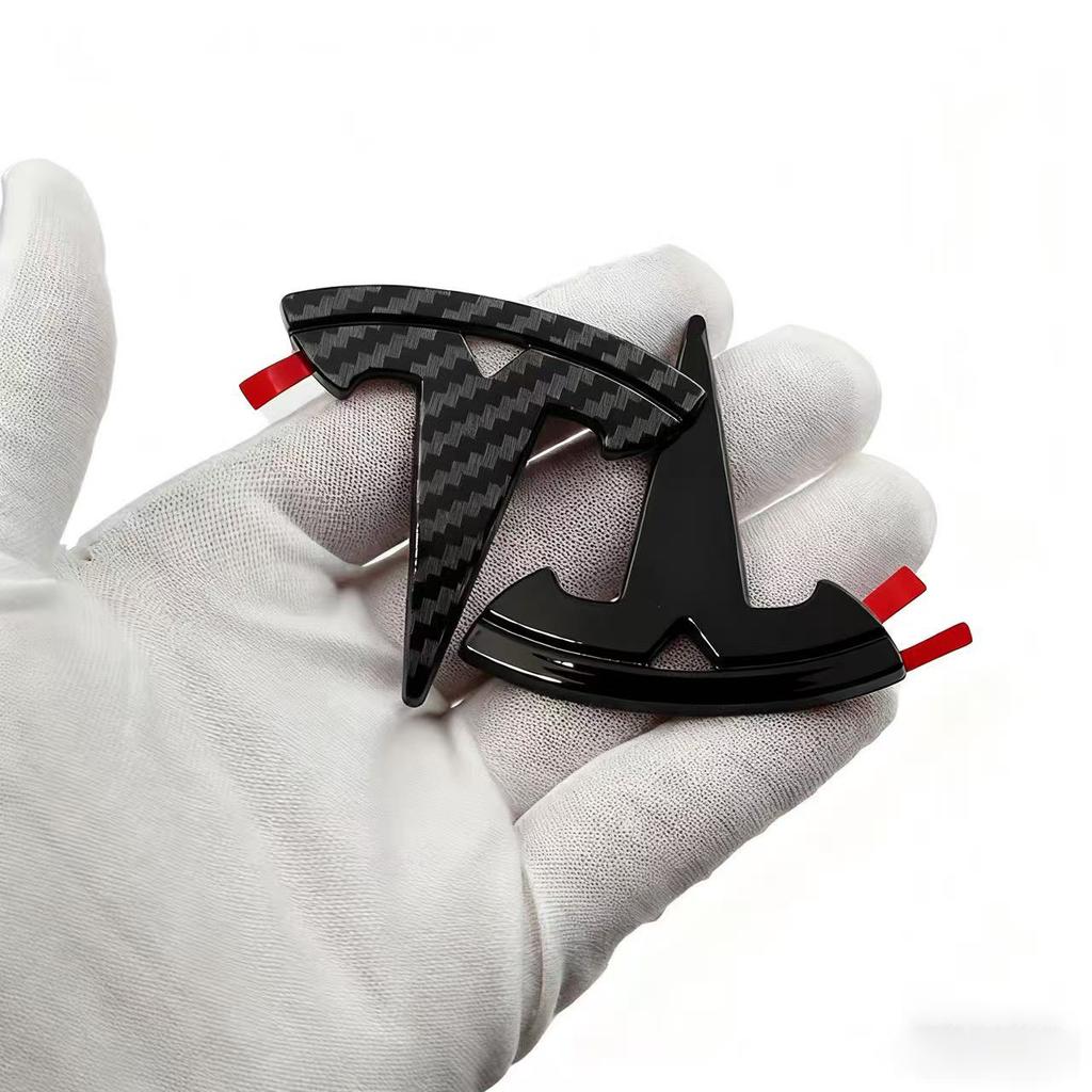 1Pcs ABS 3.5x5.3cm For Tesla SpaceX Model 3 Highland 2023 Model S X Y Y-Eur Roa Car Steering Wheel Emblem Sticker Accessories