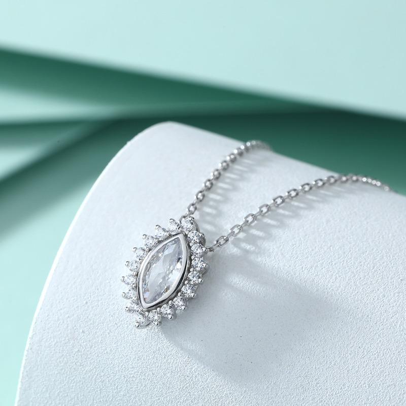 925 silver full diamond zircon pendant personalized flower sunflower necklace female niche feeling European and American fashion collarbone chain INS