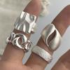 925 Sterling Silver Rings for Women Couple Minimalist Handmade Simple Moon Heart Ring Fine Jewelry Gift Prevent Allergy
