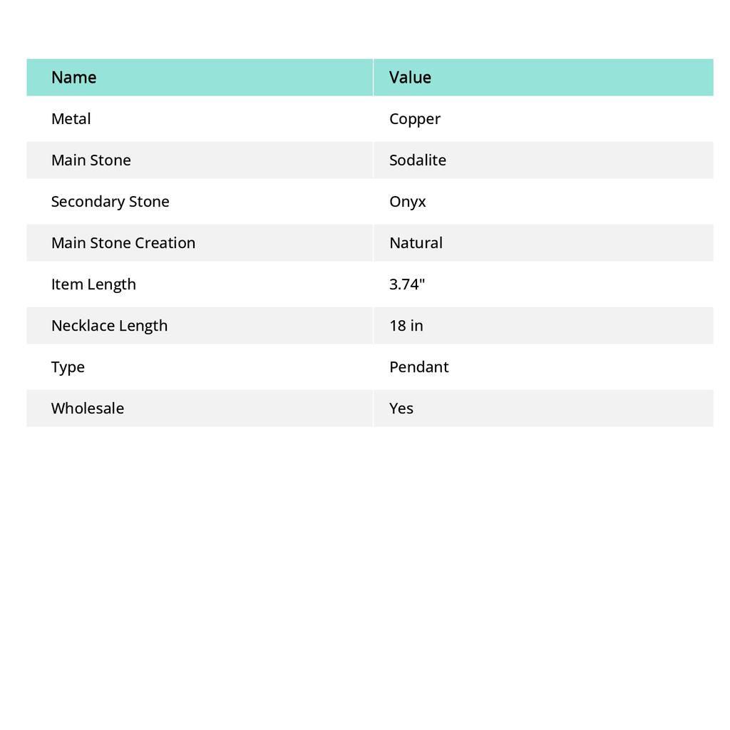 Sodalite, Green Onyx Handmade Copper Wire Wrap Pendant 3.74 p4D72