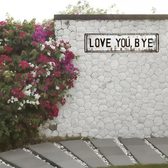 Älskar dig Hej Vintage Metallväggskylt Retro Rustik Stil Väggkonst Plakett för Hem Bar Hall Entré Garageport Dekor