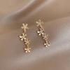 New Tidal Zircon Tassel Flower Earrings with a Cross Border Simple and Exquisite Style, Popular Internet Earrings for Women
