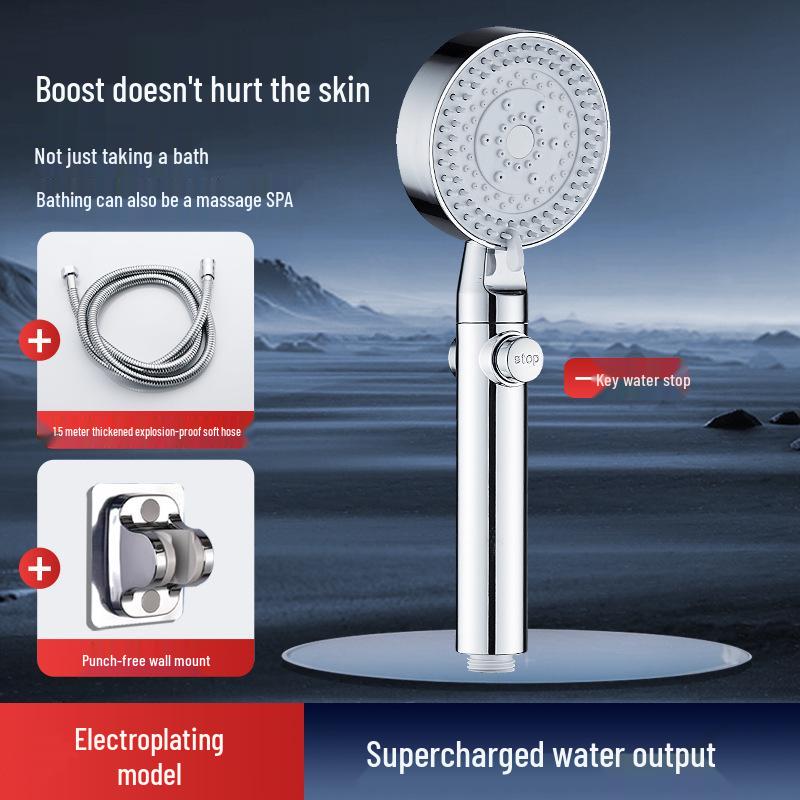 Pressurized Massage Shower Head Set for Home Bathroom