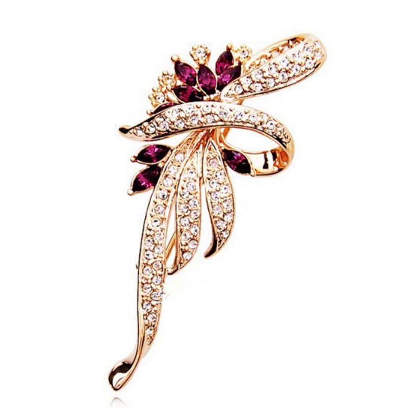 New Shining Crystal Brooches Lovely For Female Retro Fashion Women Jewelry Gift