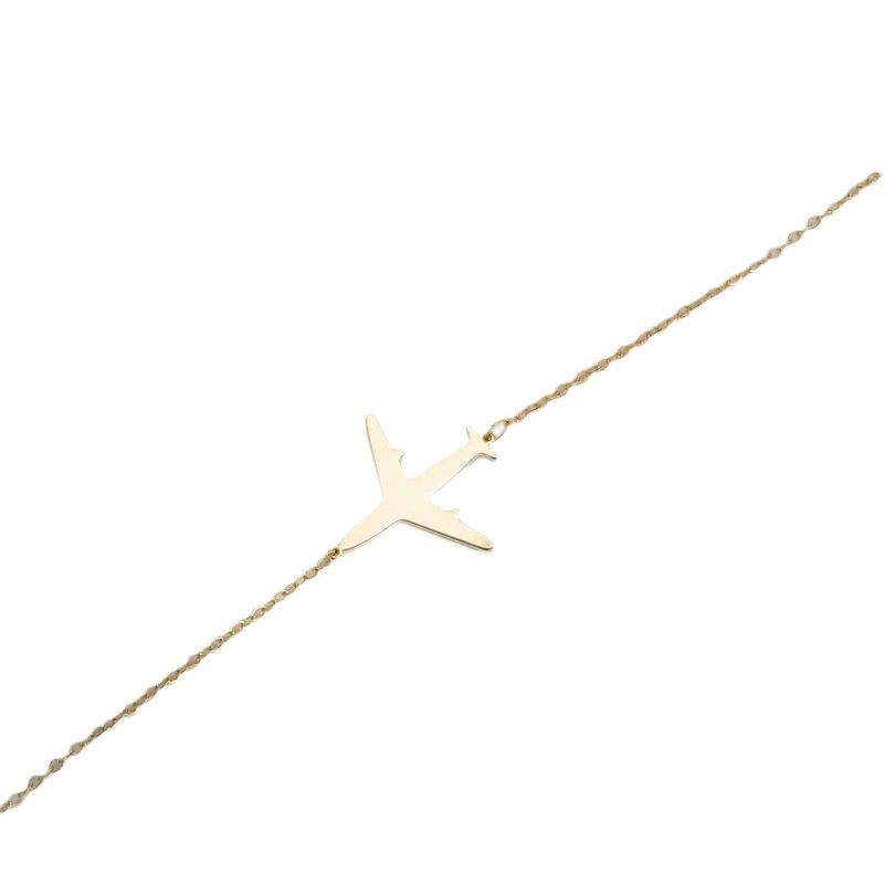 TikTok popular personality simple alloy aircraft pendant necklace collarbone chain fashion jewelry supply