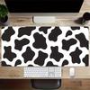 Large Multi-Size Non-Slip Rubber Base Cow, Pattern, Spots Mouse Pad, Stitched Edges Keyboard Desk Mat for School, Office, Home, Gift for Fri