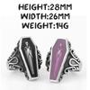 Vampire Coffin Ghost Stainless Steel Mens Rings Gothic Punk Unique Cool for Male Boyfriend Jewelry Creativity Gift