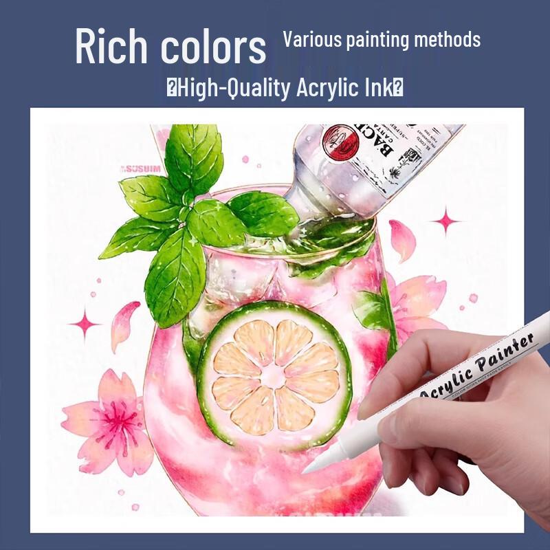 Jiamo White Double-Ended Acrylic Highlighter Pen Set