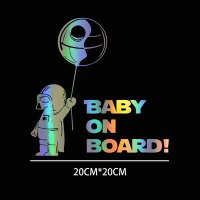 20*20CM Nette Astronaut Baby an Bord Kreative Auto Aufkleber Muster Autos Stoßstange Außen Zubehör Vinyl Aufkleber